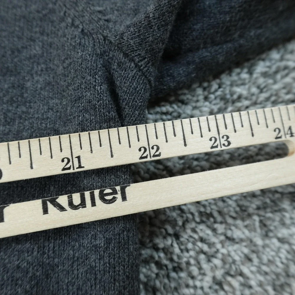 LL Bean Sweater Mens M Gray Cotton Cashmere V Neck Knit Pullover‎ Outdoor Casual